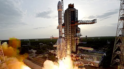 ISROs launch vehicle GSLV-F16 carrying the NISAR earth observation satellite lifts off from the launch pad at the Satish Dhawan Space Centre, in Sriharikota, Andhra Pradesh, Wednesday, July 30, 2025.