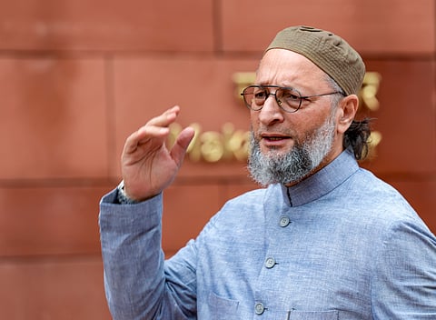 AIMIM MP Asaduddin Owaisi during the Monsoon session of Parliament, in New Delhi, Thursday, July 31, 2025.