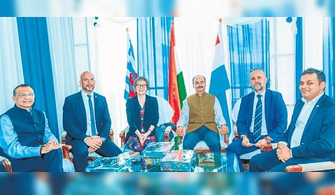 Ambassador of Luxembourg Peggy Frantzen, ACS Hemant Sharma and VCL India executives at the inauguration event in Bhubaneswar.