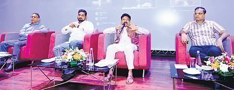 Minister for Electronics and IT Mukesh Mahaling speaking at the I-GFTCH soft launch event in Bhubaneswar on Thursday.