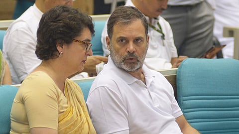 Congress leaders Priyanka Gandhi and Rahul Gandhi