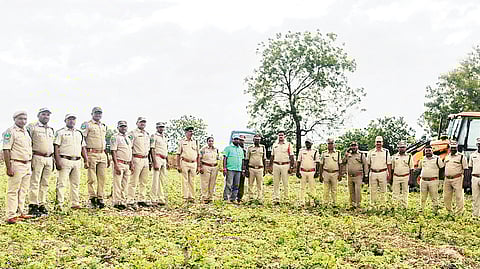 Khammam officials deploy trench
warfare to protect trees