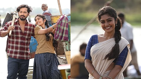 (L) Pruthvi Ambaar and Kavya Shaiva from Kothalavadi; (R) Kavya Shaiva from Kothalavadi