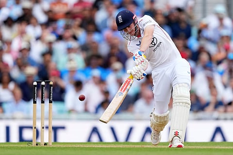 England batter Harry Brook in action on Day 4