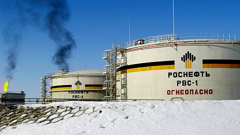A view of reservoirs of Russian state-controlled oil giant OAO Rosneft at Priobskoye oil field near Nefteyugansk, in western Siberia, Russia.