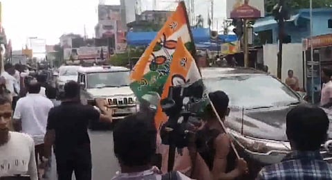 The convoy of West Bengal LoP Suvendu Adhikari was allegedly attacked in Cooch Behar on Tuesday.