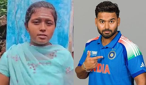 Jyoti Kanabooramath (L); cricketer Rishabh Pant