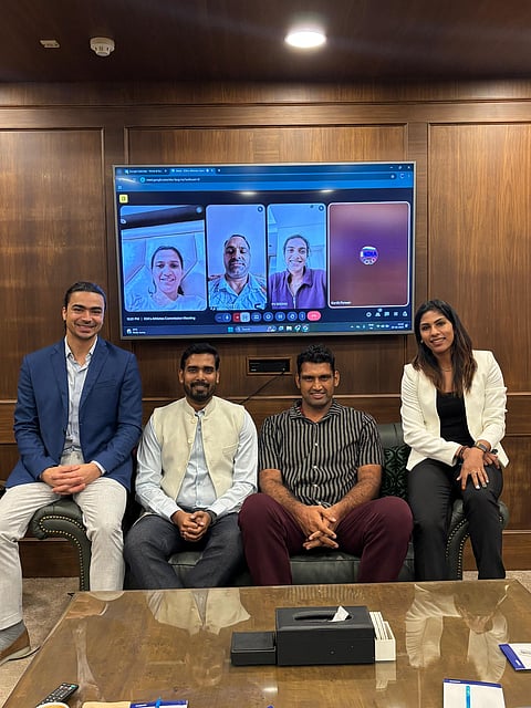 Members of the IOA's Athletes Commission who attended the meeting