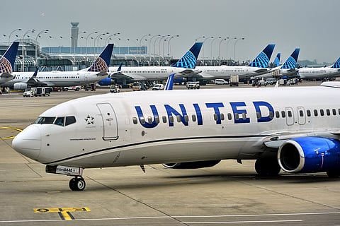 A United Airlines jet begins to taxi at O'Hara International Airport in Chicago, May 29, 2025.