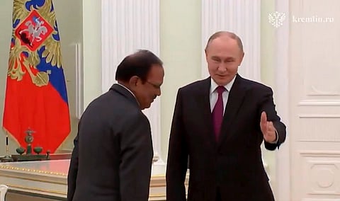 National Security Advisor Ajit Doval meets Russian President Vladimir Putin, in Kremlin.