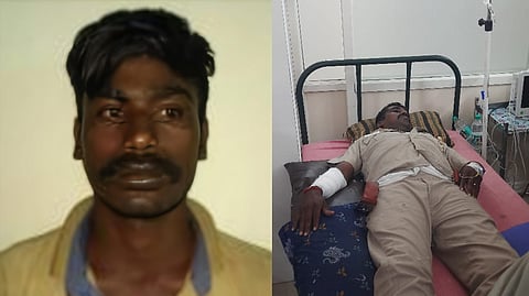 M. Manikandan, the prime suspect in Tiruppur SSI murder case, who was shot dead in police encounter (L), Sub-Inspector Saravanakumar who was attacked by Manikandan during investigation (R)