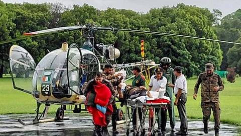people being evacuated from cloudburst-hit areas of Uttarkashi, in Uttarakhand.