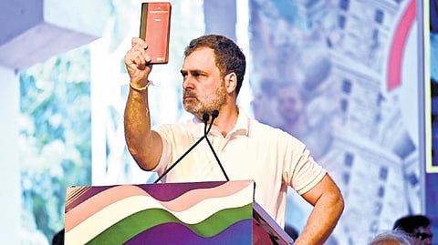 Leader of Opposition in the
Lok Sabha Rahul Gandhi says
the Constitution is the voice
of India.