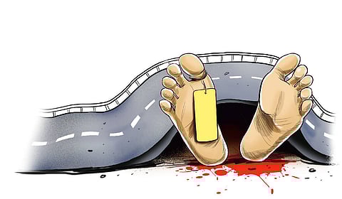 A major road mishap claimed five lives, including four women, when a tree allegedly crashed onto a moving Uttar Pradesh Roadways bus carrying 60 passengers.