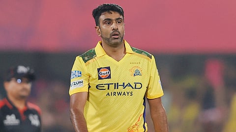 Off-spinner Ravichandran Ashwin in action for the Chennai Super Kings during the IPL 2025 season.