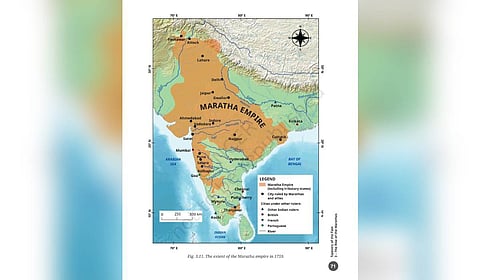 The map in the Class 8 social science NCERT textbook.