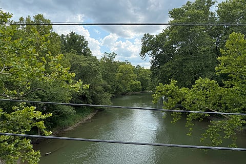 The Little Miami River flows in Oregonia, Ohio, Thursday, Aug. 7, 2025.
