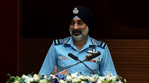 Air Chief Marshal AP Singh speaks at the Air Marshal Katre Annual Lecture in Bengaluru on Saturday, August 9, 2025.