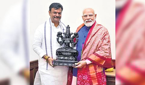 State BJP president PVN Madhav with P Modi