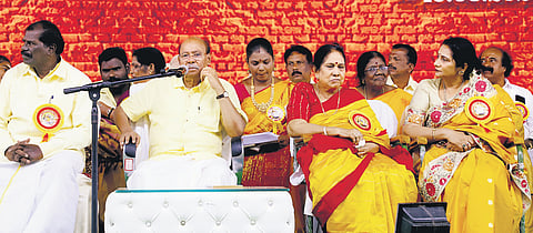 PMK founder S Ramadoss at Vanniyar women’s conference at Poompuhar