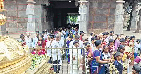 Over two lakh devotees had darshan at the temple on Saturday and Sunday
