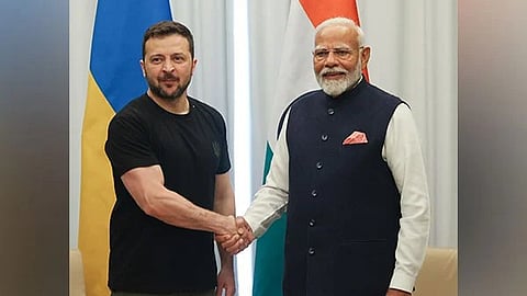 The two leaders held a phone conversation that came ahead of a summit meeting between US President Donald Trump and his Russian counterpart, Vladimir Putin on the conflict.