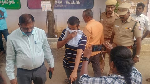 CB-CID officials took Surjith, accused in the alleged honour killing of Kavin Selva Ganesh, to the crime scene in Tirunelveli.