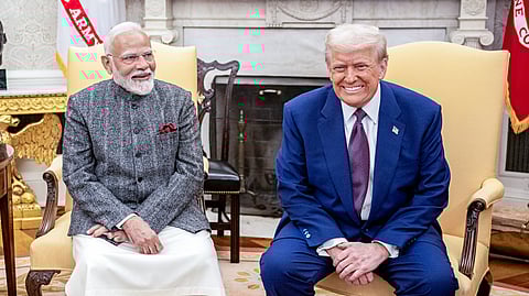 Prime Minister Narendra Modi (L) and US President Donald Trump.