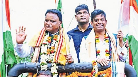 CM Mohan Majhi at the ‘Har Ghar Tiranga’ rally at 42 Mouza in Cuttack.