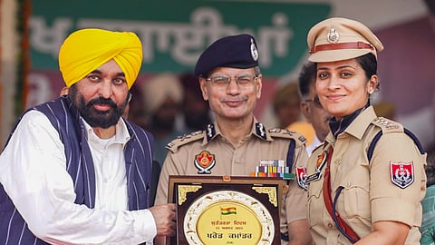 Punjab Chief Minister Bhagwant Mann during the 79th Independence Day celebration, in Faridkot, Punjab.