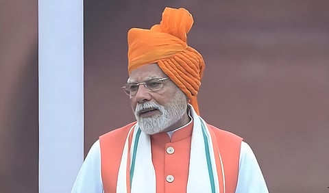 Prime Minister Narendra Modi addressing the nation on Independence Day.