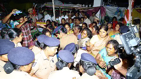 A worker who managed to avoid detention on Wednesday, said she joined the work in 2013 for a salary of Rs 6,000 a month.