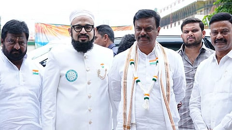 BJP state president PVN Madhav during Independence Day celebrations at MHPS state office on Friday.
