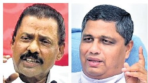 CPM state secretary M V Govindan , Archbishop Mar Joseph Pamplany