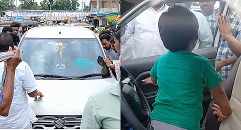 The child was accidentally locked inside the car after her family went to a sweet shop, leaving both her and the car keys inside.
