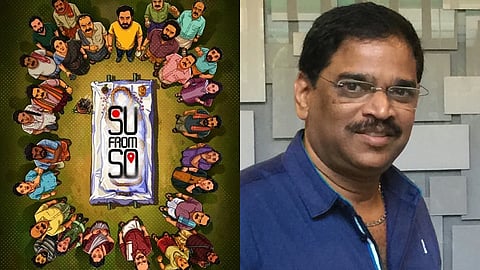 A poster for Su from So (L) and NS Rajkumar (R)