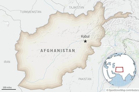 This is a locator map for Afghanistan with its capital, Kabul.
