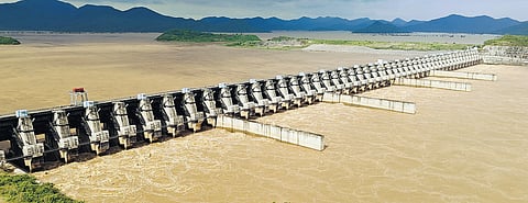 The Polavaram Project discharged floodwaters at 9 lakh cusecs on Wednesday evening.