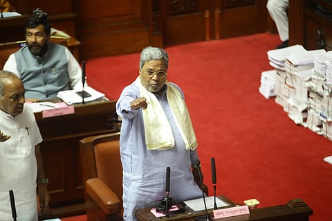 Chief Minister Siddaramaiah addresses the Council in Vidhana Soudha on Wednesday.