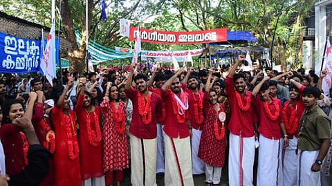 SFI emerged victorious in 65 out of the 75 colleges under Kerala University where elections were held.