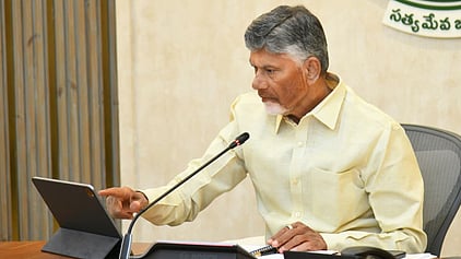 CM Nara Chandrababu Naidu during meeting with his cabinet ministers at Secretariat in Velagapudi on Thursday.