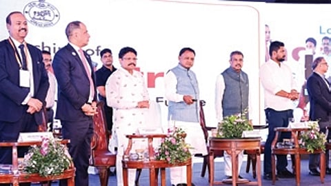 CM Mohan Majhi unveils I-GFTCH in presence of Union min Dharmendra Pradhan and ministers Mukesh Mahaling & Suryabanshi Suraj