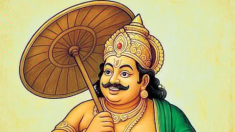 Maveli’s traditional portrayal, as a man with a notable pot belly, was meant to embody the spirit of abundance and property