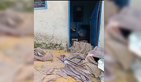 The ration shop at Rottikadai near Valaparai was vandalised by a wild elephant on Saturday.