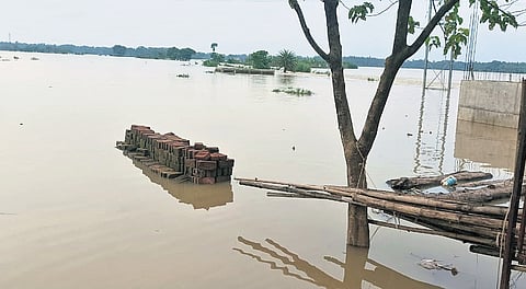 Inundated Bishnupur panchayat under Baliapal block in Balasore.