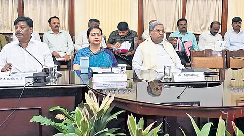 Chief Minister Siddaramaiah chairs vigilance and monitoring committee meeting held to discuss the welfare of SCs/STs in Bengaluru on Monday