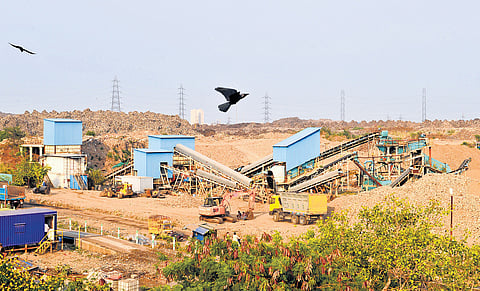 A view of Kodungaiyur dump yard incinerator in Chennai