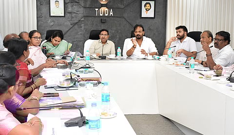 MAUD Minister Narayana holding a review meeting in Tirupati