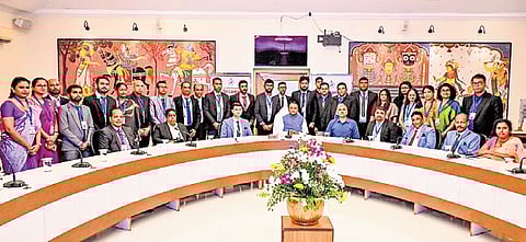 CM Mohan Majhi with the Sri Lankan delegation at Lok Seva Bhawan.