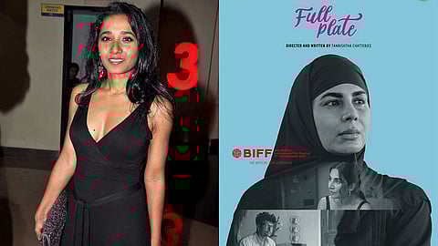 Tannishtha Chatterjee (L) and Full Plate poster (R)